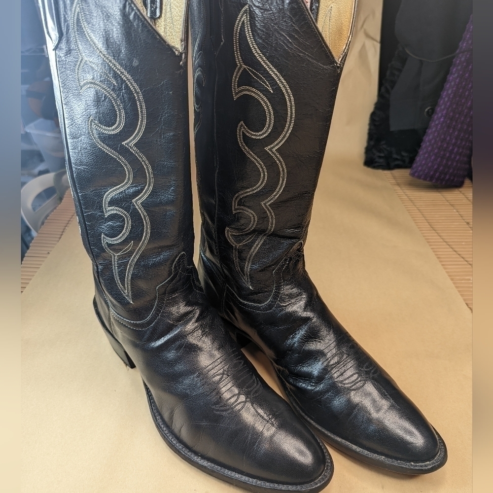 Rios of Mercedes Black calf leather Hand Made in USA. Sz Men's 15C